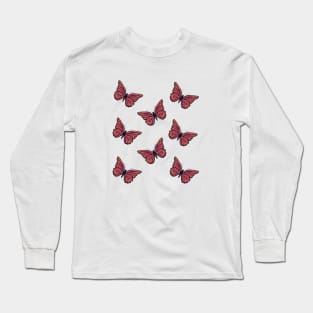 Beautiful orange butterfly pattern Long Sleeve T-Shirt